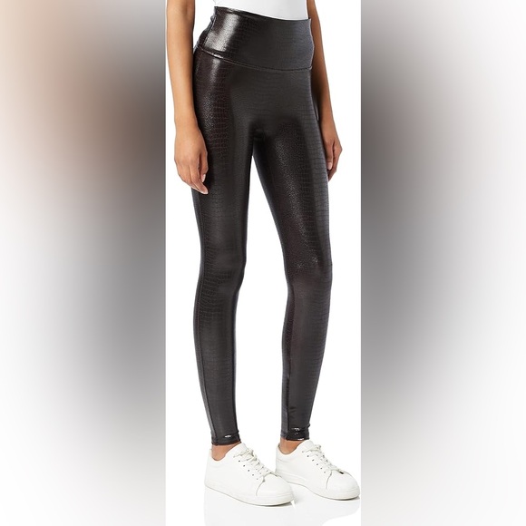 SPANX® Croc Embossed High Waist Faux Leather Leggings - Picture 3 of 6